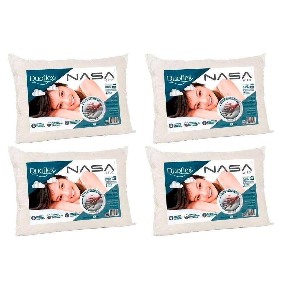 Travesseiro Viscoelástico Nasa Alto Luxo Ns1116 Kit C/ 4 Un (50x70x17) - Duo
