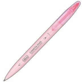 Caneta Esferográfica C- Marca-texto Tilibra - 1.0mm Rosa