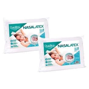 Travesseiro Látex Nasa Nl1101 C/ Capa Percal 200 Fios Kit C/ 2 Un 50x70 - Duo