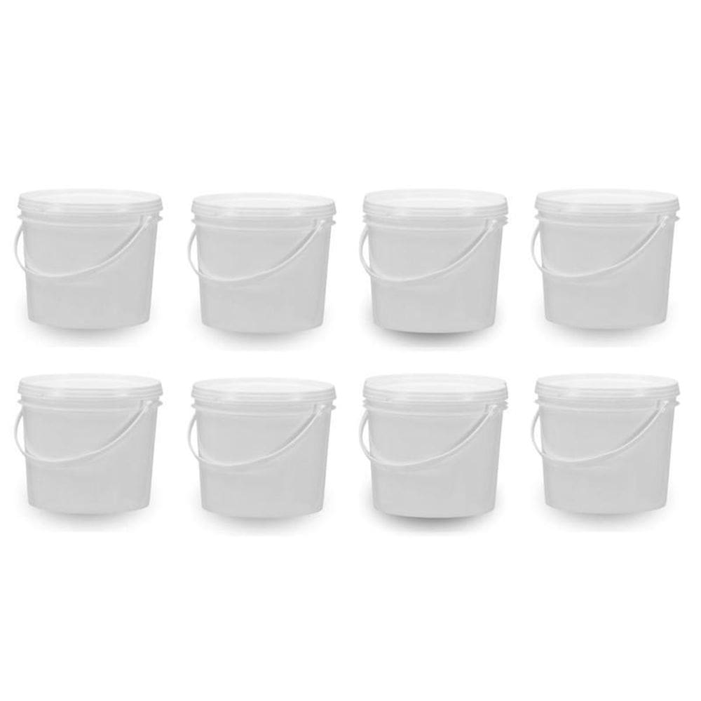Balde Para Tinta Guache 1.8L Branco 8 Pçs