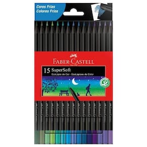 Lápis De Cor Faber Castell Supersoft Cores Frias 15 Cores