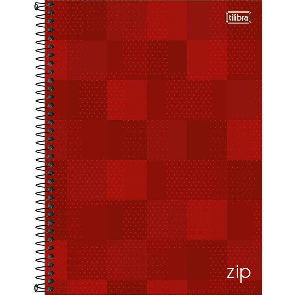 Caderno Universitário Zip Tilibra Capa Dura Espiral - 10 Matérias 160 Folhas Vermelho