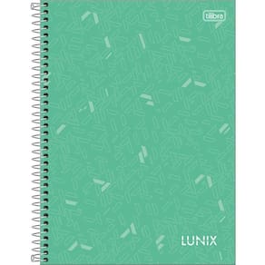 Caderno Universitário Lunix Tilibra Capa Dura Espiral - 10 Matéria 160 Folhas Verde