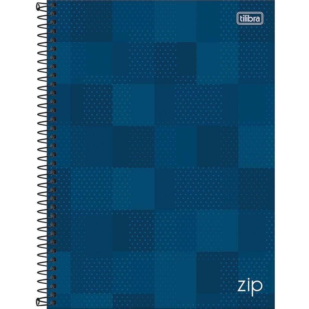 Caderno Universitário Zip Tilibra Capa Dura Espiral - 1 Matéria Azul