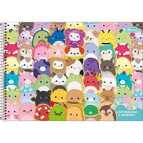Caderno De Desenho Squishmallows Tilibra - 80 Folhas Vários Bichinhos