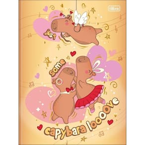 Caderno Universitário Capyclub Tilibra Capa Dura Brochura - 80 Folhas Laranja