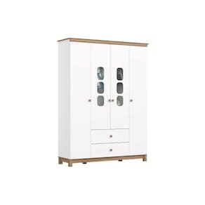Guarda Roupa Bebê Aconchego C- 4 Portas E 2 Gavetas Branco-jequitiba - Henn