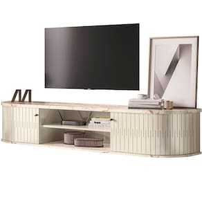Rack Suspenso 2 Portas Faro Para Tv De 75 Polegadas Calacata/off White