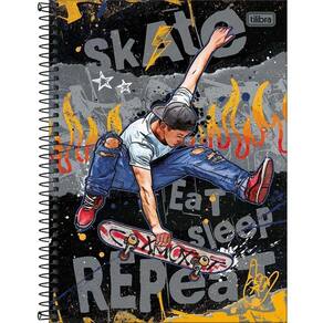 Caderno Universitário Do It! Tilibra Capa Dura Espiral - 10 Matérias 160 Folhas Skate