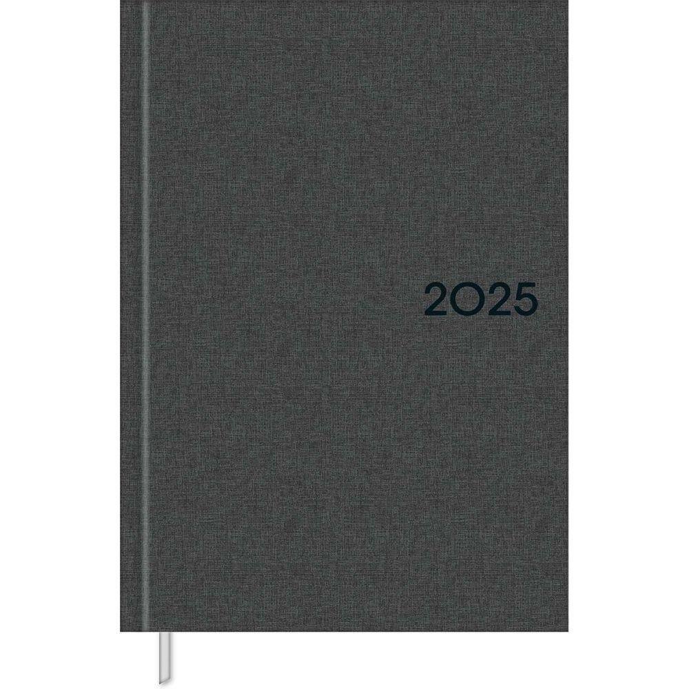 Agenda Executiva Costurada Diária Milano Chumbo 13,4 X 19,2 Cm Tilibra - 2025