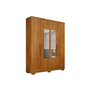 Guarda Roupa 4 Portas (2 C- Espelho) E 2 Gavetas C- Pés Milly-veneza Cumaru - Horizonte