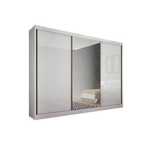 Guarda Roupa Solteiro 3 Portas (1 C- Espelho) E 6 Gavetas Toulon-sonetto Plus Branco - Horizonte