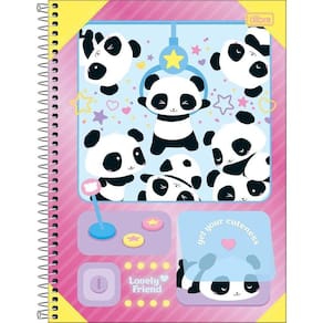 Caderno Universitário Lovely Friend Tilibra Capa Dura Espiral - 1 Matéria 80 Folhas Get Your Cuteness