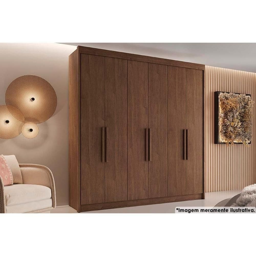 Guarda Roupa 6 Portas E 4 Gavetas Cannes Cacau - Conquista