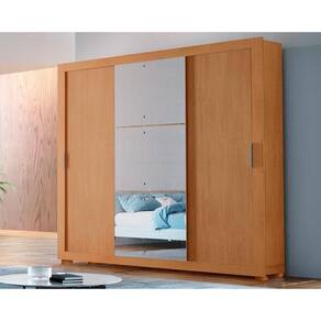 Guarda Roupa 3 Portas De Correr E 4 Gavetas C- Pés Veneza Luxo Naturalle-ripado 3d - Rufato