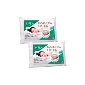 Travesseiro Látex Natural Ln1200 C/ Capa Percal 200 Fios Kit C/ 2 Un 45x65 - Duo