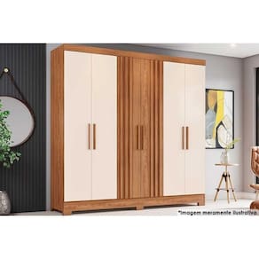 Guarda Roupa 6 Portas E 3 Gavetas C- Pés Briz B367 Nature-off White - Henn