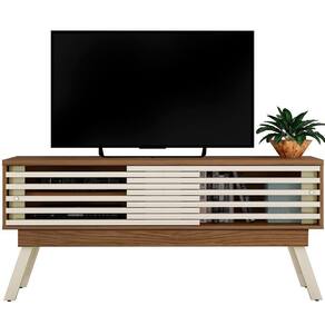 Rack Bancada Foz 1.5 2 Portas Pé Palito Tv Até 65 Polegadas Naturale/off White