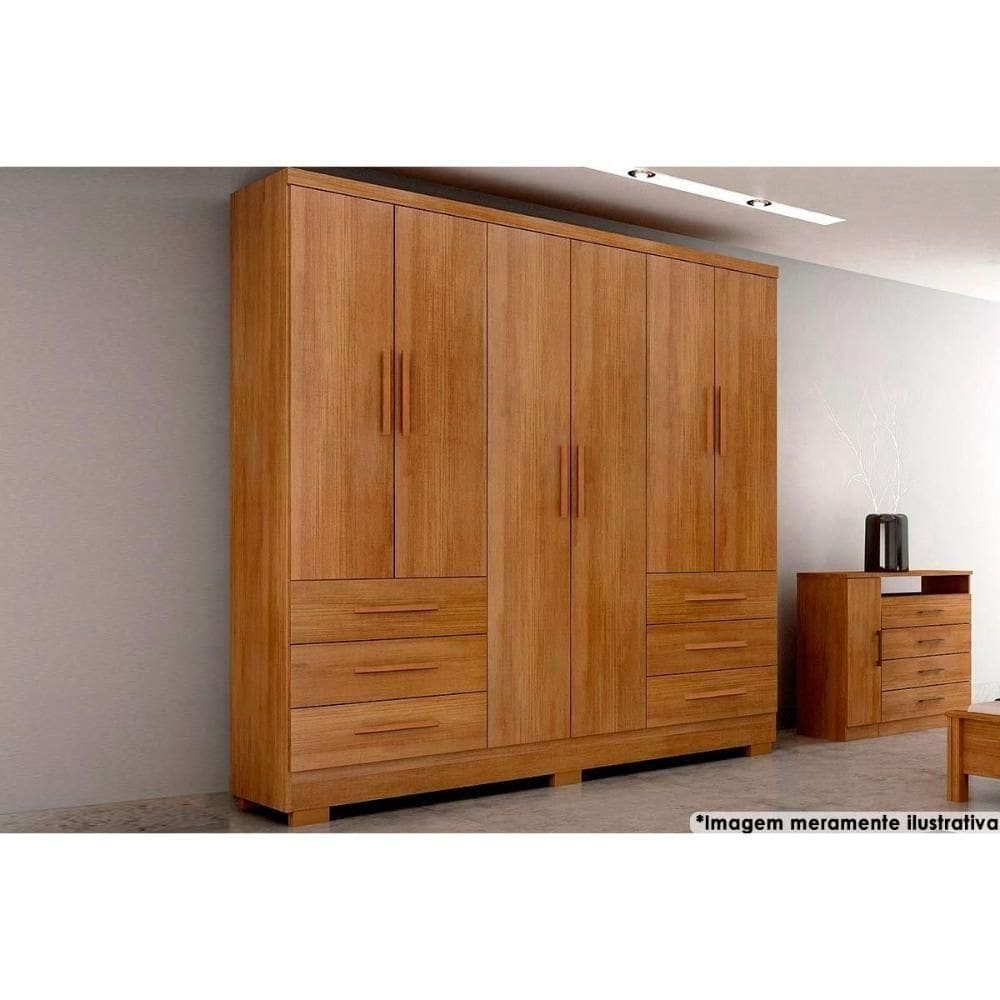 Guarda Roupa Casal 6 Portas E 6 Gavetas C- Pés Encant-berlim Cumaru - Horizonte