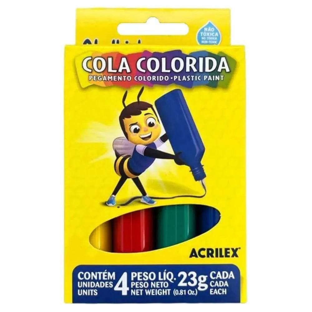 Cola Colorida Acrilex 4 Cores - 23g Cd
