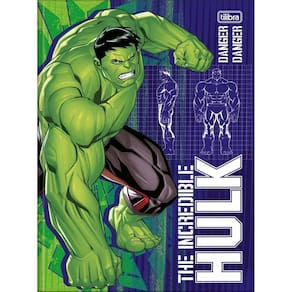 Caderno Universitário Hulk Tilibra Capa Dura Brochura - 80 Folhas The Incredible Hulk