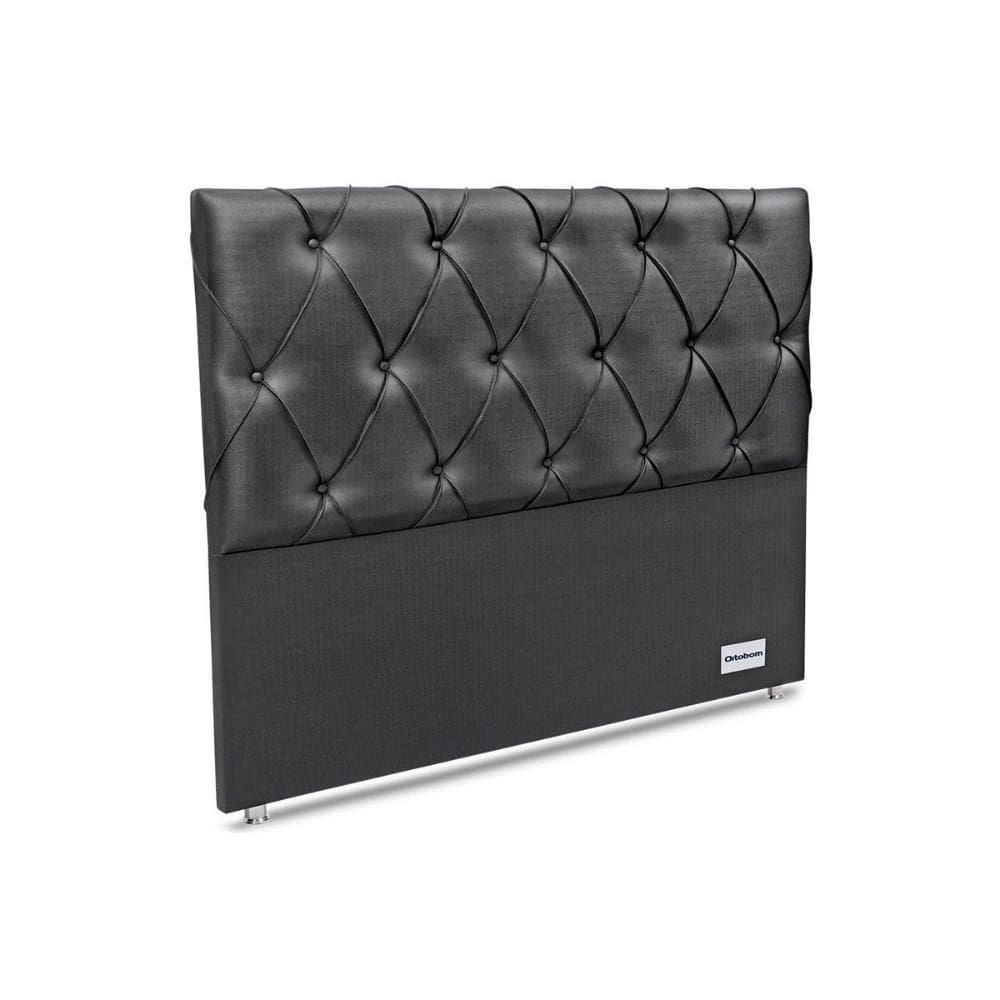Painel De Cama Box Estofada Murat Facto Gray Queen - Courano Cinza - Ortobom