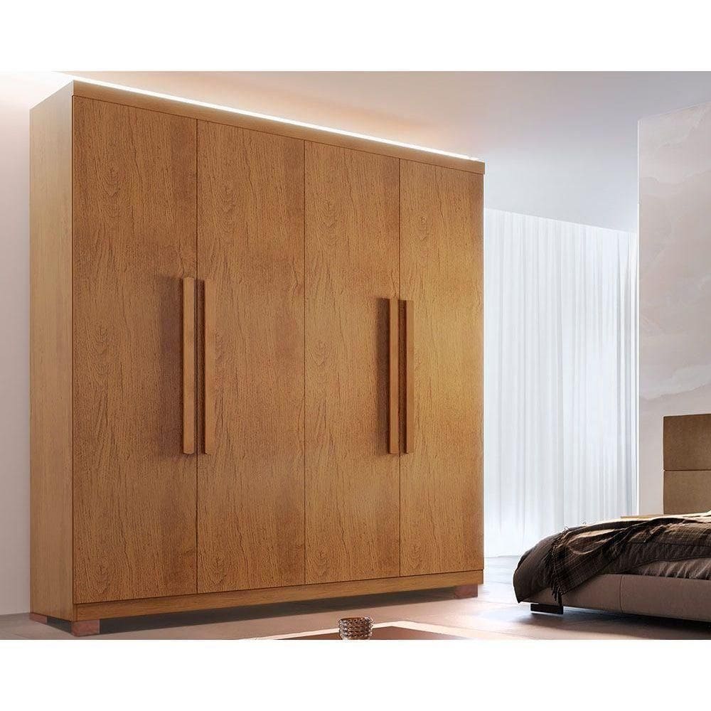 Guarda Roupa 4 Portas E 3 Gavetas C- Pés Império Naturale - Rufato