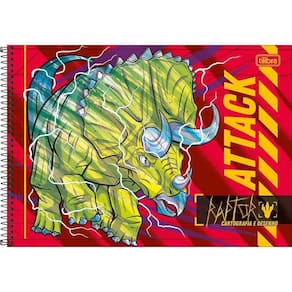 Caderno De Desenho Raptor Tilibra - 80 Folhas Vermelho