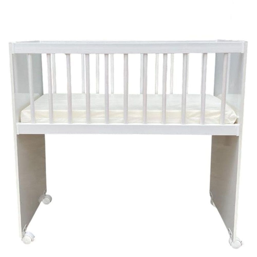 Mini Berço Moisés Alegria Branco Brilho com Colchão - Veronez