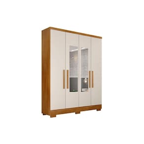 Guarda Roupa 4 Portas (2 C- Espelho) E 2 Gavetas C- Pés Milly-veneza Cumaru-fendi - Horizonte
