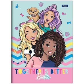 Caderno Universitário Barbie Foroni Capa Dura Brochura - 48 Folhas Rosa C- Turquesa