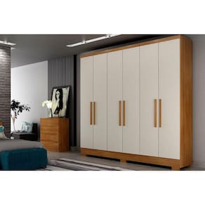 Guarda Roupa 6 Portas E 2 Gavetas C- Pés Milly-veneza Cumaru-fendi - Horizonte