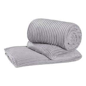 Cobertor Manta Moscou Casal Queen 2,40m X 2,20m Dupla Face Macio Premium - Cinza