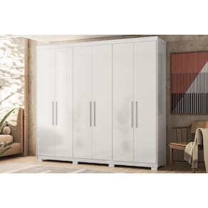 Guarda Roupa 6 Portas E 4 Gavetas C- Pés Venice Branco - Demóbile