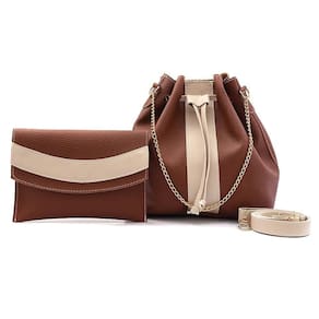 Kit Bolsa Saco Com Porta Óculos Transversal Couro Caramelo
