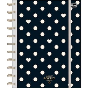 Caderno Tilidisco Universitário West Village Tilibra - 10 Matérias 160 Folhas Fundo Preto C- Poá
