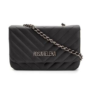 Bolsa Clutch Pequena Em Matelassê Com Alça De Corrente Preto