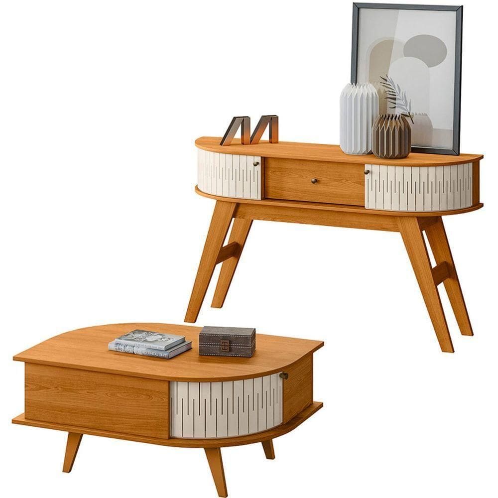 Kit Aparador Histórico E Mesa De Centro índia Cinamomo/off White