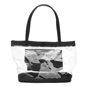 Bolsa Praia Transparente Com Necessaire Preto
