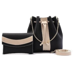 Kit Bolsa Saco Com Porta Óculos Transversal Couro Preto