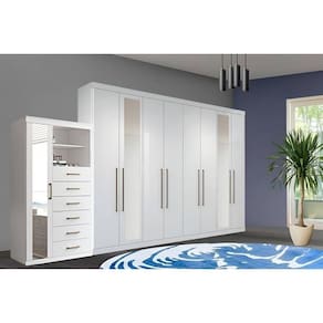 Guarda Roupa 2 Peças (1guardaroupa+1cômoda) Qc132 Branco - Santos Andirá