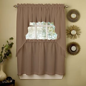 Conjunto de cortinas de cozinha Sweet Home Collection 5 unidades Taupe