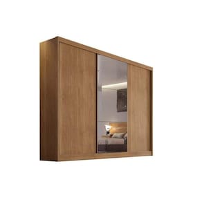 Guarda Roupa Casal 3 Portas De Correr E 8 Gavetas C- 1 Espelho Sonetto-toulon Plus Cumaru - Horizonte