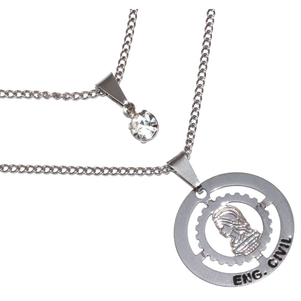 Colar Duplo Minha Profissão Engenharia Civil Aço Inox