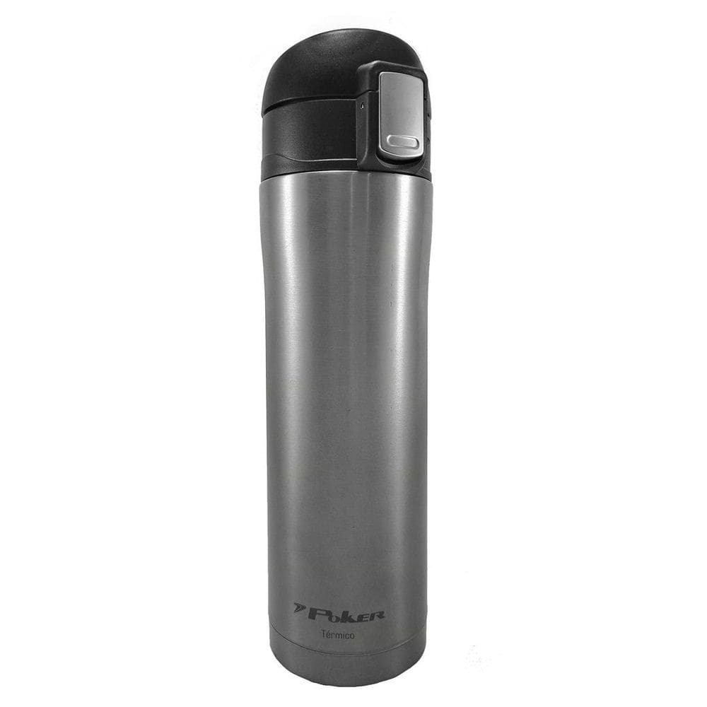 Garrafa Squeeze de Aço Inox Poker Térmico 420 ml Quente e Frio