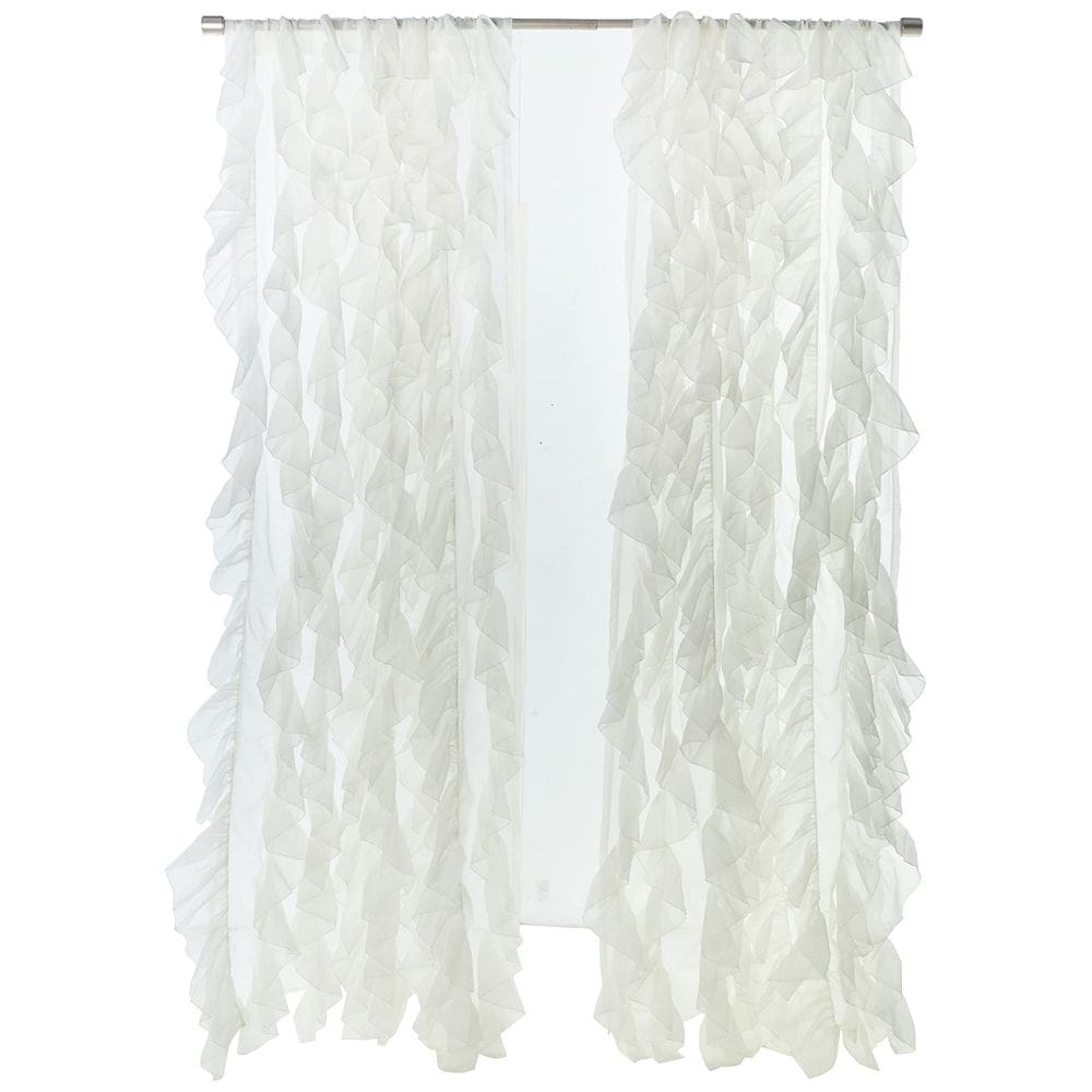 Cortinas Sweet Home Collection Sheer Voile Ruffled Waterfall