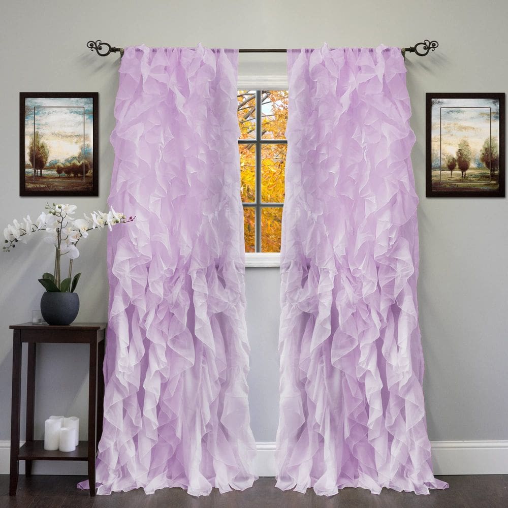 Cortinas Sweet Home Collection Sheer Voile Ruffled Waterfall
