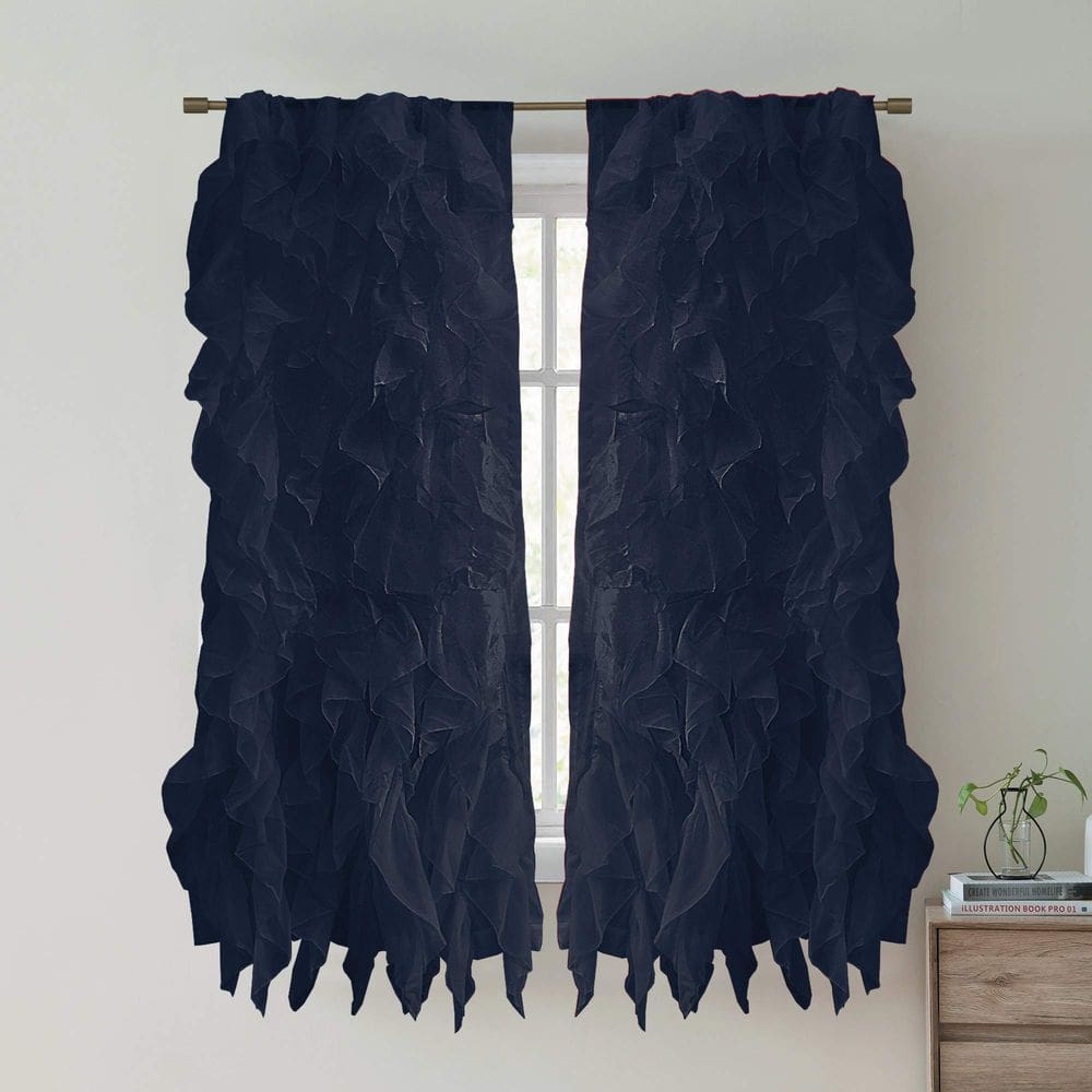 Cortinas Sweet Home Collection Sheer Voile Ruffled Waterfall