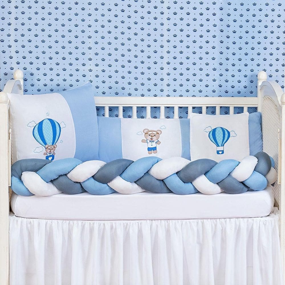 Protetor Berço 130x70cm - 6 Peças | Estampado | 100% Algodão