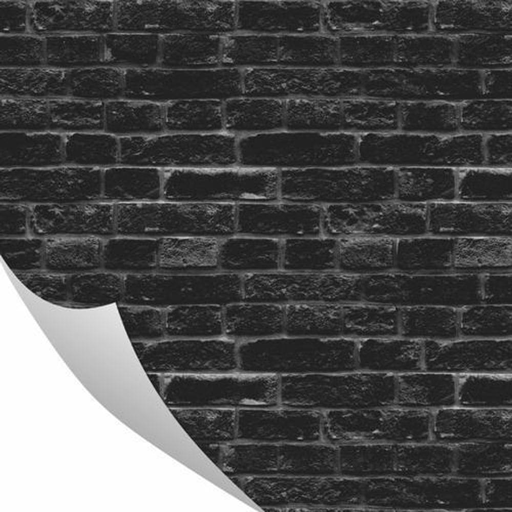 Papel De Parede Tijolinho Preto 0,57 X 3M